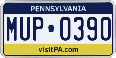 PA license plate MUP0390