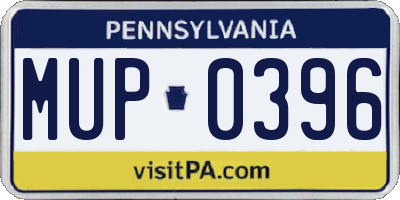PA license plate MUP0396