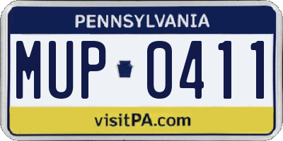 PA license plate MUP0411