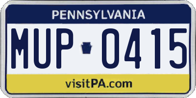 PA license plate MUP0415