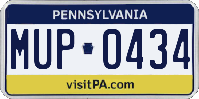 PA license plate MUP0434