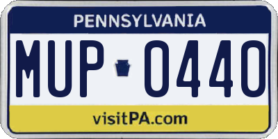 PA license plate MUP0440