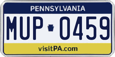 PA license plate MUP0459