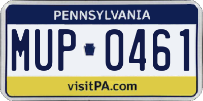 PA license plate MUP0461