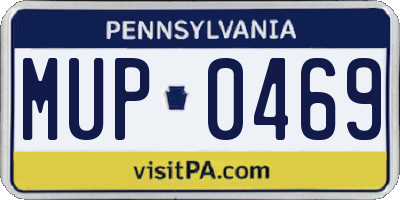 PA license plate MUP0469