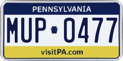 PA license plate MUP0477