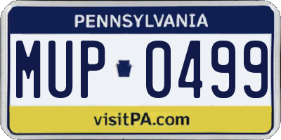 PA license plate MUP0499