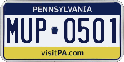 PA license plate MUP0501