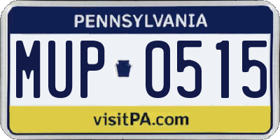 PA license plate MUP0515
