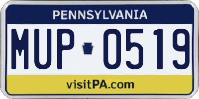 PA license plate MUP0519