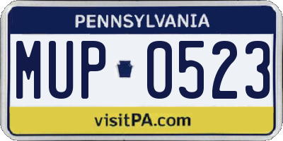 PA license plate MUP0523