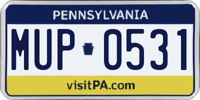 PA license plate MUP0531