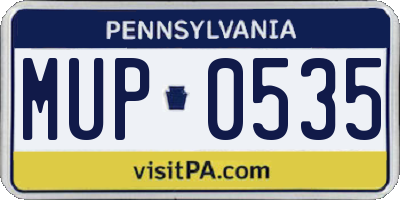 PA license plate MUP0535