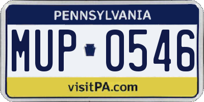 PA license plate MUP0546