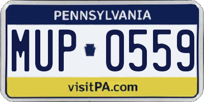 PA license plate MUP0559