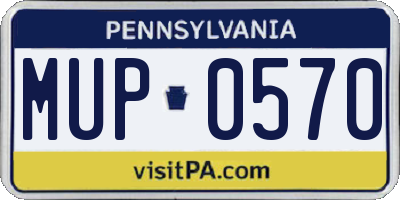 PA license plate MUP0570