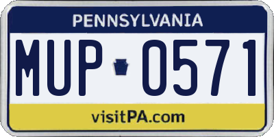 PA license plate MUP0571