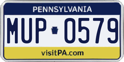 PA license plate MUP0579