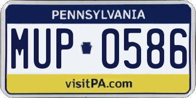PA license plate MUP0586