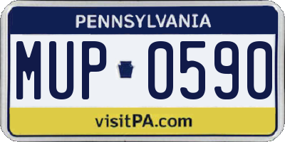 PA license plate MUP0590