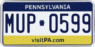 PA license plate MUP0599