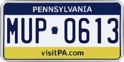 PA license plate MUP0613