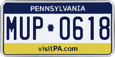 PA license plate MUP0618