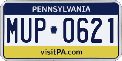 PA license plate MUP0621