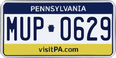 PA license plate MUP0629