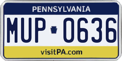 PA license plate MUP0636