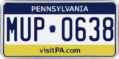 PA license plate MUP0638
