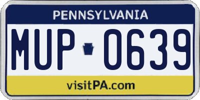 PA license plate MUP0639