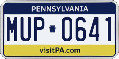 PA license plate MUP0641