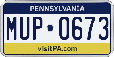 PA license plate MUP0673
