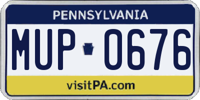 PA license plate MUP0676