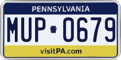 PA license plate MUP0679
