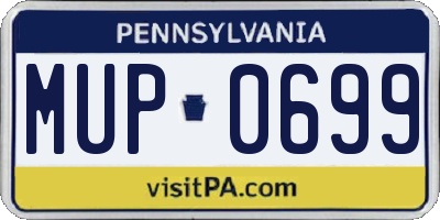 PA license plate MUP0699
