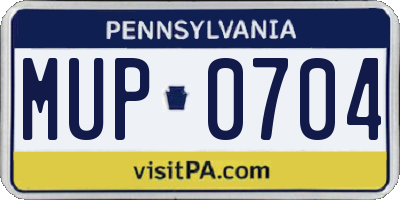 PA license plate MUP0704