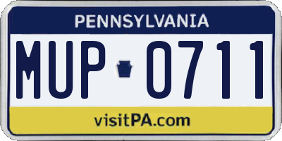 PA license plate MUP0711