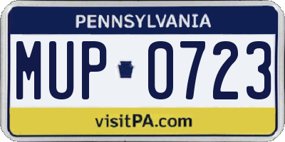 PA license plate MUP0723