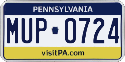 PA license plate MUP0724