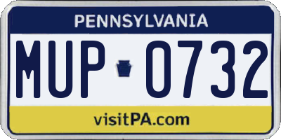 PA license plate MUP0732