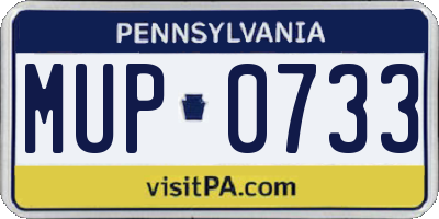 PA license plate MUP0733