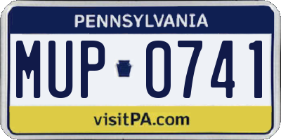 PA license plate MUP0741