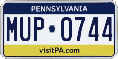 PA license plate MUP0744