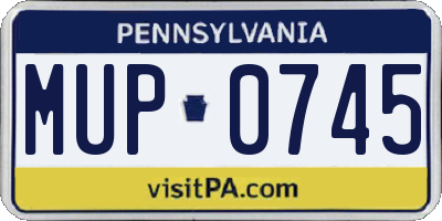 PA license plate MUP0745
