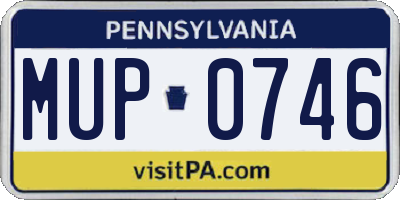 PA license plate MUP0746