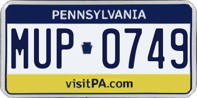 PA license plate MUP0749