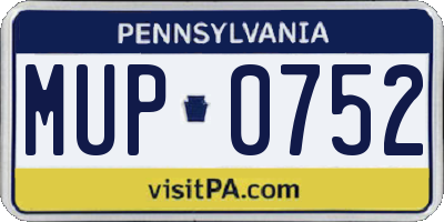 PA license plate MUP0752