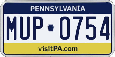 PA license plate MUP0754